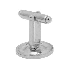 18mm Round Bezel Cufflink Blank Base,Gunshot Shell,Imitation Rhodium Cufflink Setting,Metal Brass,10pcs/lot