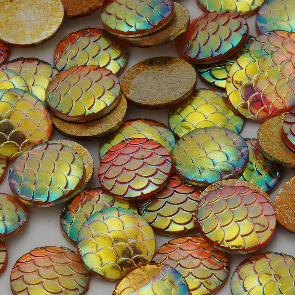 12mm Round Orange Cameo Cabochon,Mermaid Cabochon,Jewelry Resin Gem Sticker,50pcs/lot