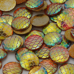 12mm Round Orange Cameo Cabochon,Mermaid Cabochon,Jewelry Resin Gem Sticker,50pcs/lot