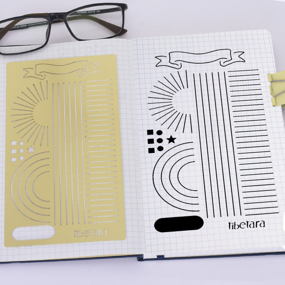 tibetara Brass Bullet journal stencil Monthy Tracker Stencil Calendar Wheel Stencil fits A5 journal & Midori about 4*7