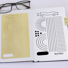 tibetara Brass Bullet journal stencil Monthy Tracker Stencil Calendar Wheel Stencil fits A5 journal & Midori about 4*7