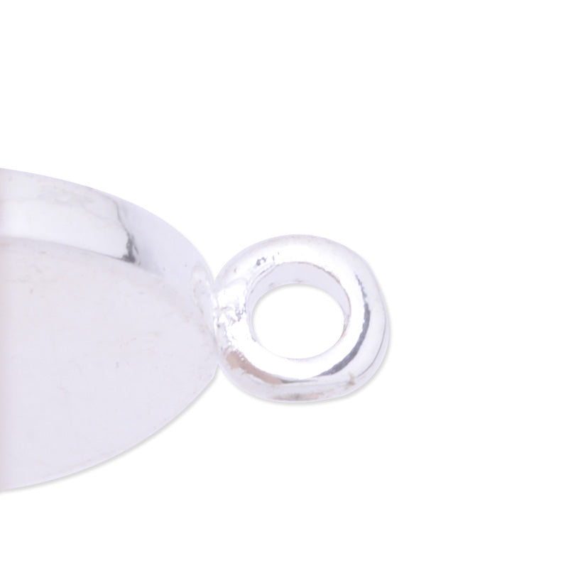 16mm(inside) Round pendant trays,Zinc Alloy filled,Silver plated,20pcs/lot