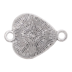 Bracelet Connector with 20mm Heart Bezel,Zinc Alloy filled,Antique Silver plated,20pcs/lot