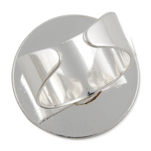 25MM/1 Inch Silver Plated Adjustable Ring Blanks Base With Pad,fit 25mm glass cabochon,Sold 20PCS Per Package