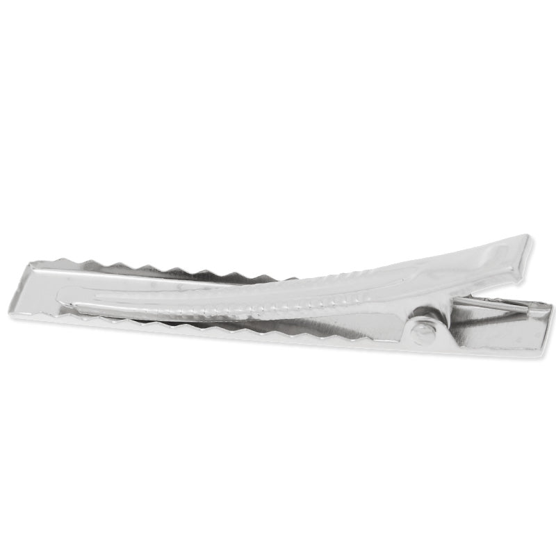 65mm Metal Alligator Hair Clip with Teeth,Nickel color,8mm width,20 pieces/lot