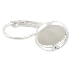 Silver French Lever Back Earrings Blank/Base,fit 12MM glass cabochons,buttons
