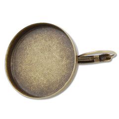 25MM Round Antique Bronze French Lever Back Earrings Blank/Base,fit 25MM glass cabochons,buttons