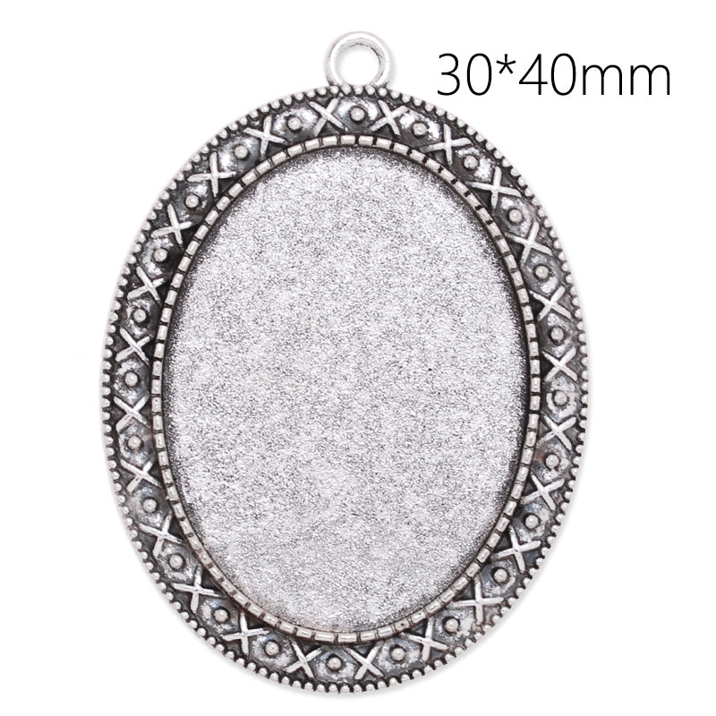 30x40mm Oval simple pendant tray,Zinc alloy filled,Antique silver plated,20pcs/lot