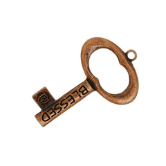 50*32mm Skeleton Keys,Vintage Keys Jewelry Pendant,' FAITH' 'BLESSED',Antique Copper Charm Necklace Jewelry,sold 10pcs/lot