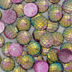 12mm Purple Cameo Round Cabochon,Jewelry Resin Fish Scale Cabochon,Thickness 2.5mm,50pcs/lot