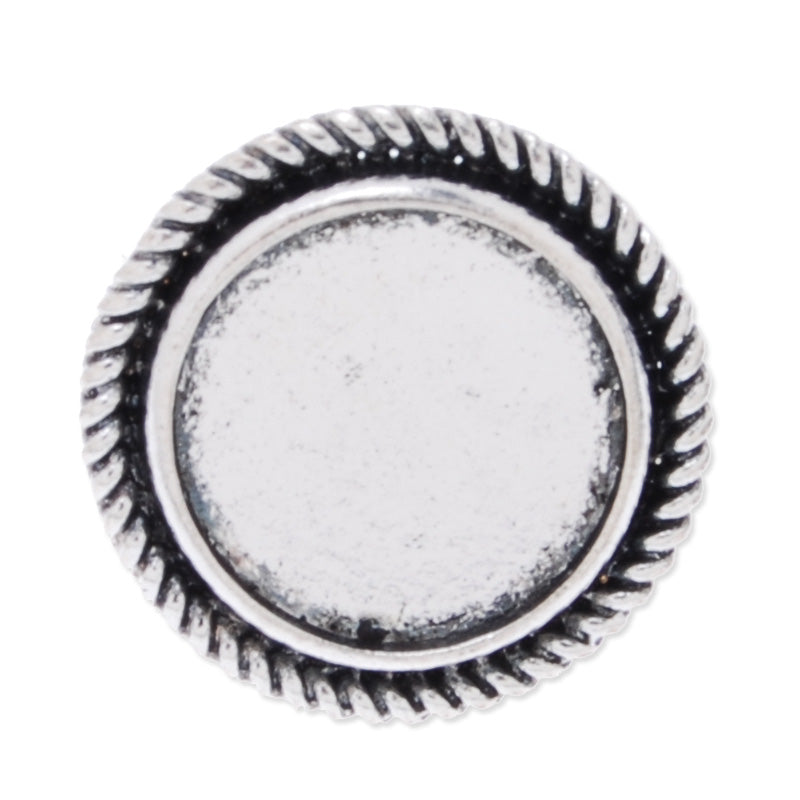 Adjuestable Ring With 16mm edge Round Bezel,Antique Silver,Zinc Alloy Filled,20pcs/lot