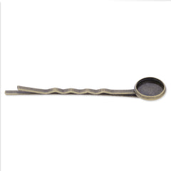 10mm Antique Bronze Plated Brass Bobby Pin blank,length is 58mm,sold 50pcs/lot