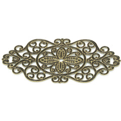 57x28mm  Antique Bronze Huapian,Brass Hollow Filigree Flower Wraps Connectors,Hair Clasp Accessories,20PCS/lot