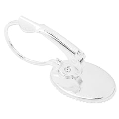 Brass French Lever Back with 10x14mm oval bezel,Earrings Blank,Silver plated,50pcs/lot