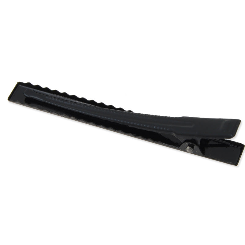 75mm Metal Alligator Hair Clip with Teeth,Black color,9.5mm width,20 pieces/lot