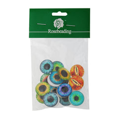 20MM Round pattern glass cabochons with mixed Dragon Eyes,flat back,thickness 6mm,20 pieces/lot