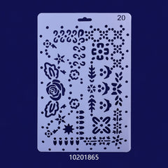 25*4.7cm Mylar Stencils Plastic stencil Reusable Mylar Stencils Planner and Craft Projects Daily life Craft Stencil 1pcs 10201865