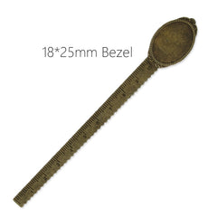 Antique bronze plated ruler with 18x25mm bezel,length is 134mm,stationery ruler,alloy filled, bookmark,10pieces/lot