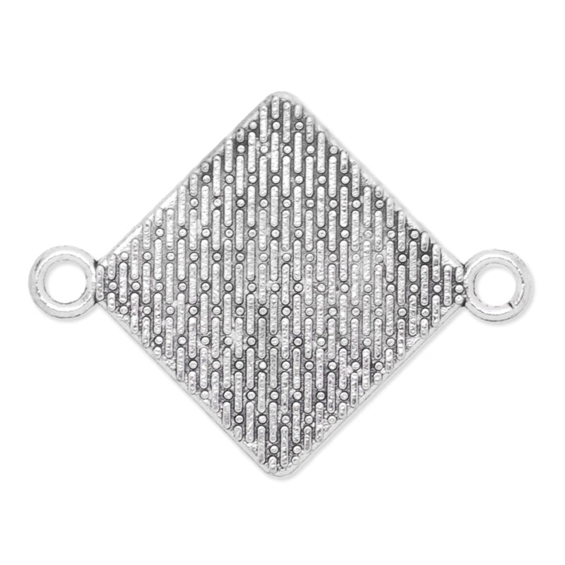 Bracelet Connector with 20mm rhombus Bezel,Zinc Alloy filled,Antique Silver plated,20pcs/lot