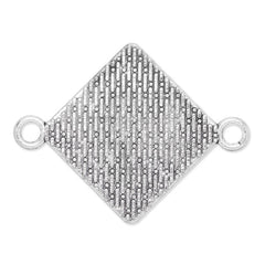 Bracelet Connector with 20mm rhombus Bezel,Zinc Alloy filled,Antique Silver plated,20pcs/lot