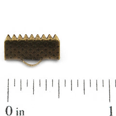 Ribbon Clamp with Loop,13MM,Antique Bronz Plated,Sold 250 Pcs per pkg