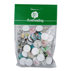 14MM Round pattern glass cabochons with mixed tree,colorful photo glass cabochon,flat back,thickness 5mm,50 pieces/lot