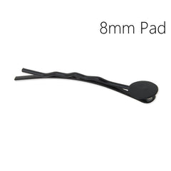 42mm Metal Hair Pins with 8mm round Glue Pad in black,50 picecs/lot