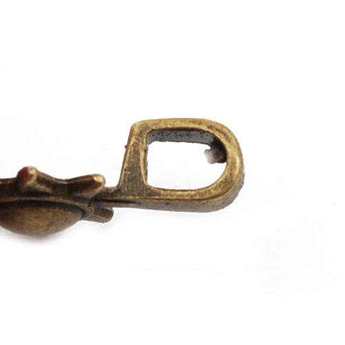 16*12MM High Quality Sun and Moon Shape Antique Bronze Glue On Bails Plates,sold 100 pcs per pkg