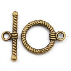 Casting Toggle Clasp,Anqitue Bronze plated,18MM*16MM,Sold 100 sets per pkg