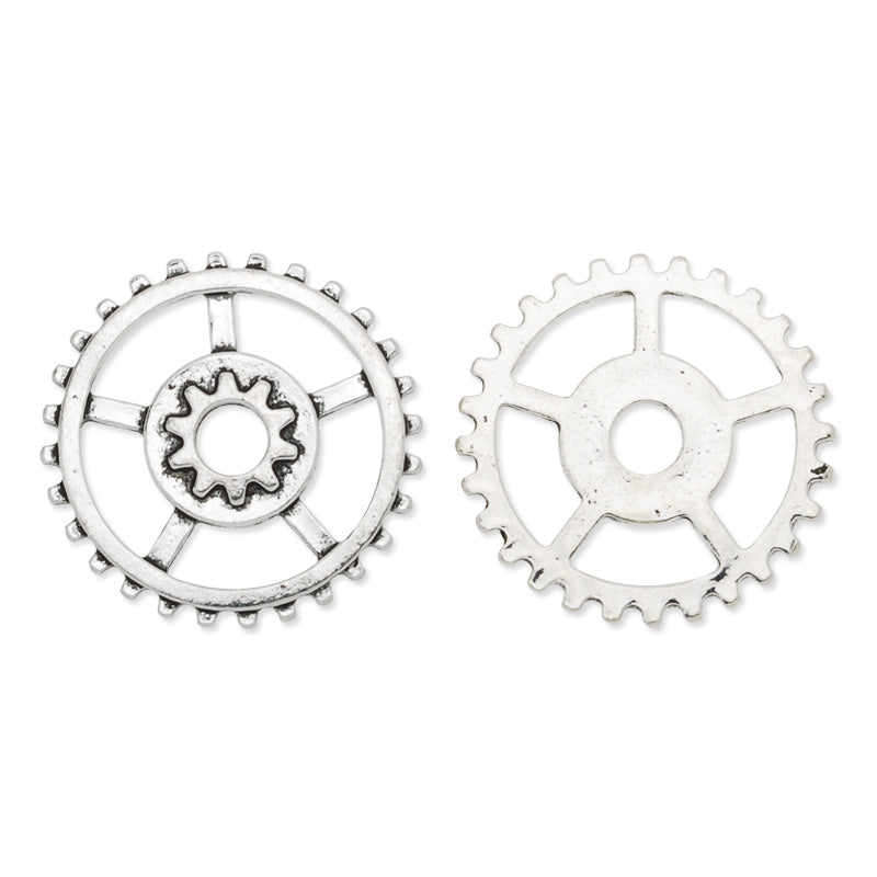20mm Antique silver Metal Steampunk,Gear Charms Connector for Gear Jewelry,50 picecs/lot