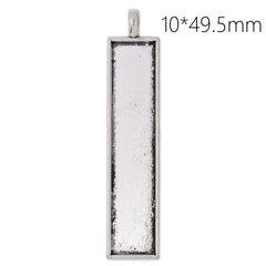 10x50mm Rectangular Pendant tray,zinc alloy filled,antique silver plated,20pcs/lot