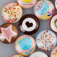 25MM Round Pattern flat-back Glass cabochon,one style multi photos,cute photo,20 pieces/lot