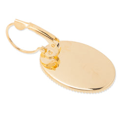 Brass French Lever Back with 18x25mm oval bezel,Earrings Blank,gold plated,50pcs/lot