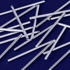 About 40*2*1.2MM tibetara® Brass Tube Bar Pendant Blanks for Engraving Hand Stamping Jewelry Supplies wholesale plated silver 20pcs
