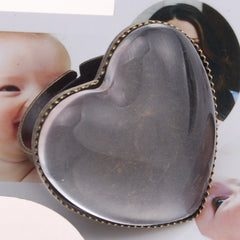 25mm heart Shape Adjustable Shallow bottom Antique Bronze plated Ring Base Setting With heart Pad,fit 25mm heart glass cabochon,Sold 50PCS Per Package