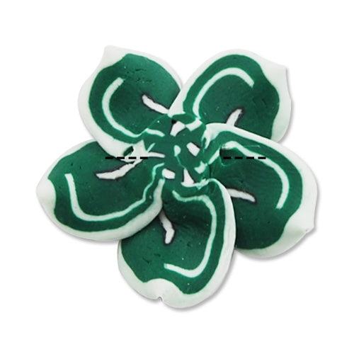 20MM HandMade And Flat Back Polymer Clay Flower,Fuchsia,Side Drilled Hole Size 2.5MM,Lead Free,Sold 100 PCS Per Package