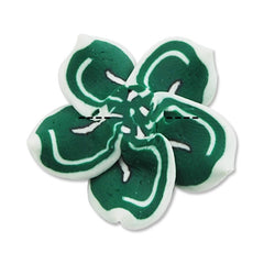 20MM HandMade And Flat Back Polymer Clay Flower,Fuchsia,Side Drilled Hole Size 2.5MM,Lead Free,Sold 100 PCS Per Package