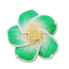 40MM HandMade And Flat Back Polymer Clay Flower Beads,Sapphire,Side Drilled Hole Size 2.5MM,Lead Free,Sold 50 PCS Per Package