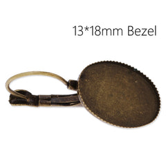 Brass French Lever Back with 13x18mm oval bezel,Earrings Blank,antique Bronze plated,50pcs/lot