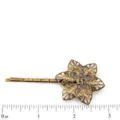 68*32mm Antique Bronze Bobby Pin With Round Filigree Wrap Pad,Sold per 100 PCS