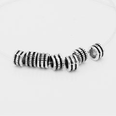 Tibetan Beads,Large Hole Spacer beads,Silver Tone Spacer Beads,Buddhism Beads,Thickness 4mm,sold 100pcs/lot