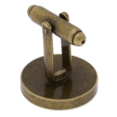 cufflink blank with 18mm round Bezel,bezel deep about 2mm,Brass filled,antique bronze finished,10pcs/lot