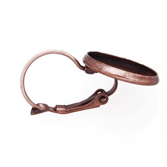 Antique Copper French Lever Back Earrings Blank/Base,fit 14MM glass cabochons,buttons;sold 50pcs per pkg