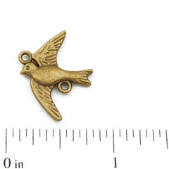 21*18mm Vintage antique bronze Zinc alloy charms connect,peace dove,sold 200 pcs per pkg