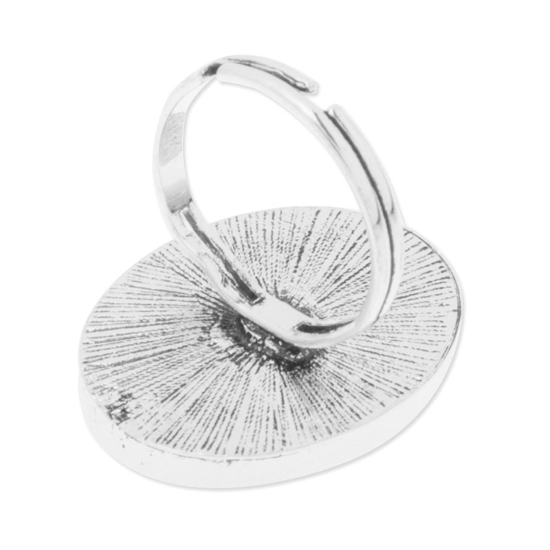 Adjustable Ring with 18x25mm Oval Bezel,Zinc Alloy Filled,Antique Silver plated,20pcs/lot