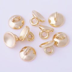 Gold plastic round Glass bottles Buckle with Top Necklace Loop bezel cup 10mm  Aperture 2mm,100pcs 10171504