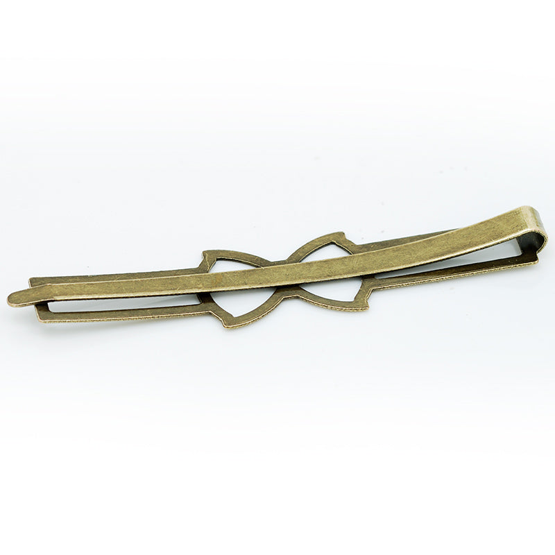 66*9mm Geometric bow-knot word folder, hair clips base,Bobby Pin Base,Antique Bronze,Metal,20pcs/lot