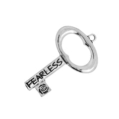 50*32mm Skeleton Keys,Vintage Keys Jewelry Pendant,'STRENGTH' 'FEARLESS',Antique Silver Charm Necklace Jewelry,sold 10pcs/lot