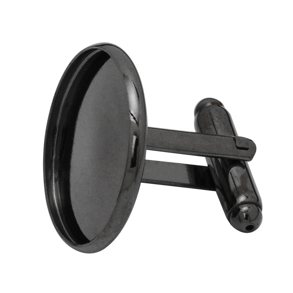 20mm Round Bezel Cufflink Blank Base,Black Cufflink Setting,Metal Brass,20pcs/lot