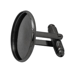 20mm Round Bezel Cufflink Blank Base,Black Cufflink Setting,Metal Brass,20pcs/lot